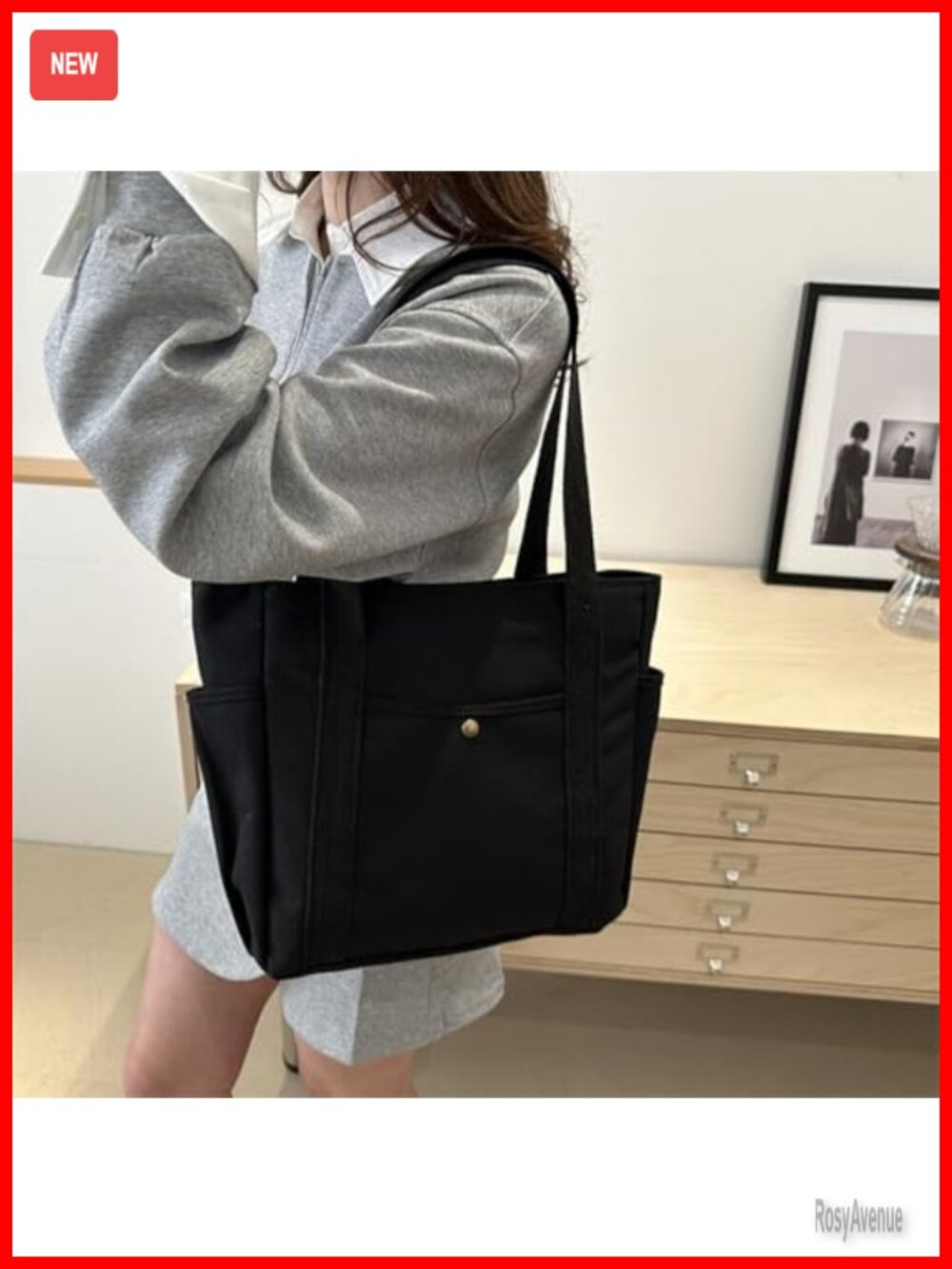 Canvas Tote Bag Lightweight Hobo Shoulder Purse Handbag for Travel Work Shopping